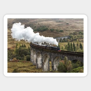 The Jacobite crossing Glenfinnan Viaduct Sticker